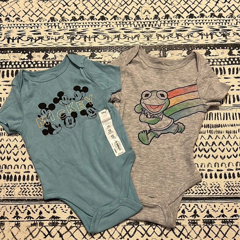 Two jumping beans bodysuits - Kermit and Mickey